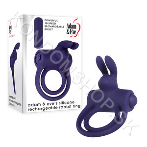 Adam&Eve Silicone Rechargeable Rabbit Ring vibračný krúžok