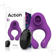 Action Fenda Vibrating Ring with Licking Tongue and Remote Control
