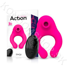 Action Sinqy Vibrating and Suction Ring with Remote Control