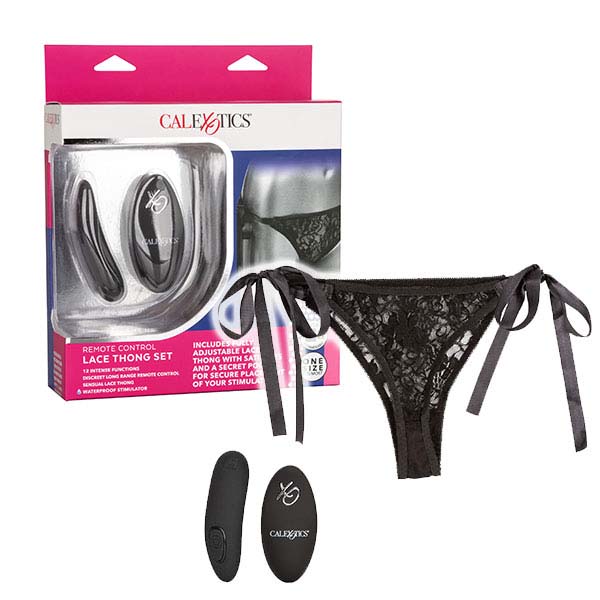 E-shop CalExotics Lace Thong Set vibračné nohavičky s diaľkovým ovládaním