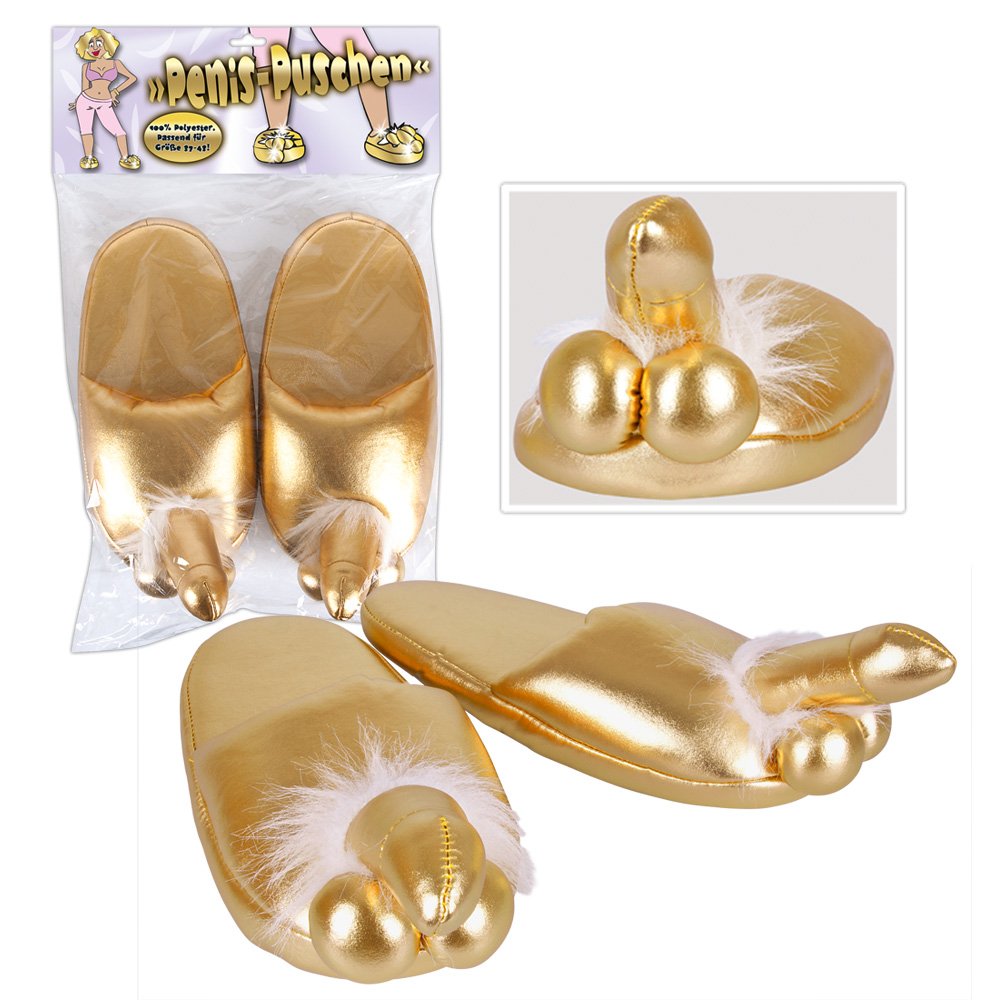 E-shop Papuče "Penis" zlaté