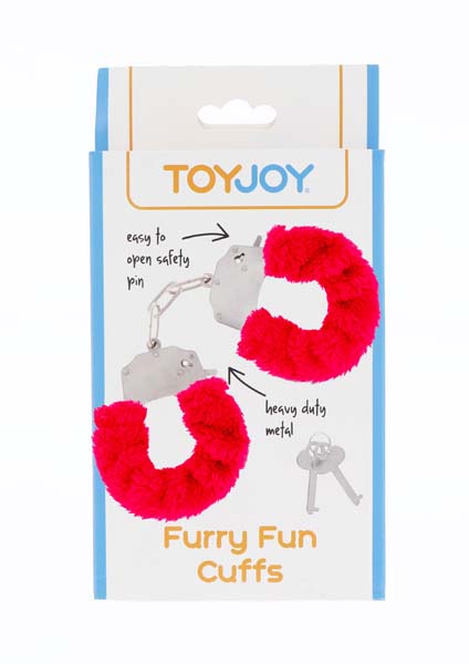 E-shop ToyJoy Furry Fun Cuffs plyšové erotické putá red