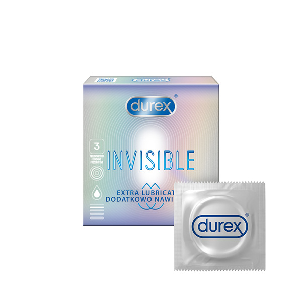 E-shop Durex Invisible Extra Lubricated krabička SK distribúcia 3 ks